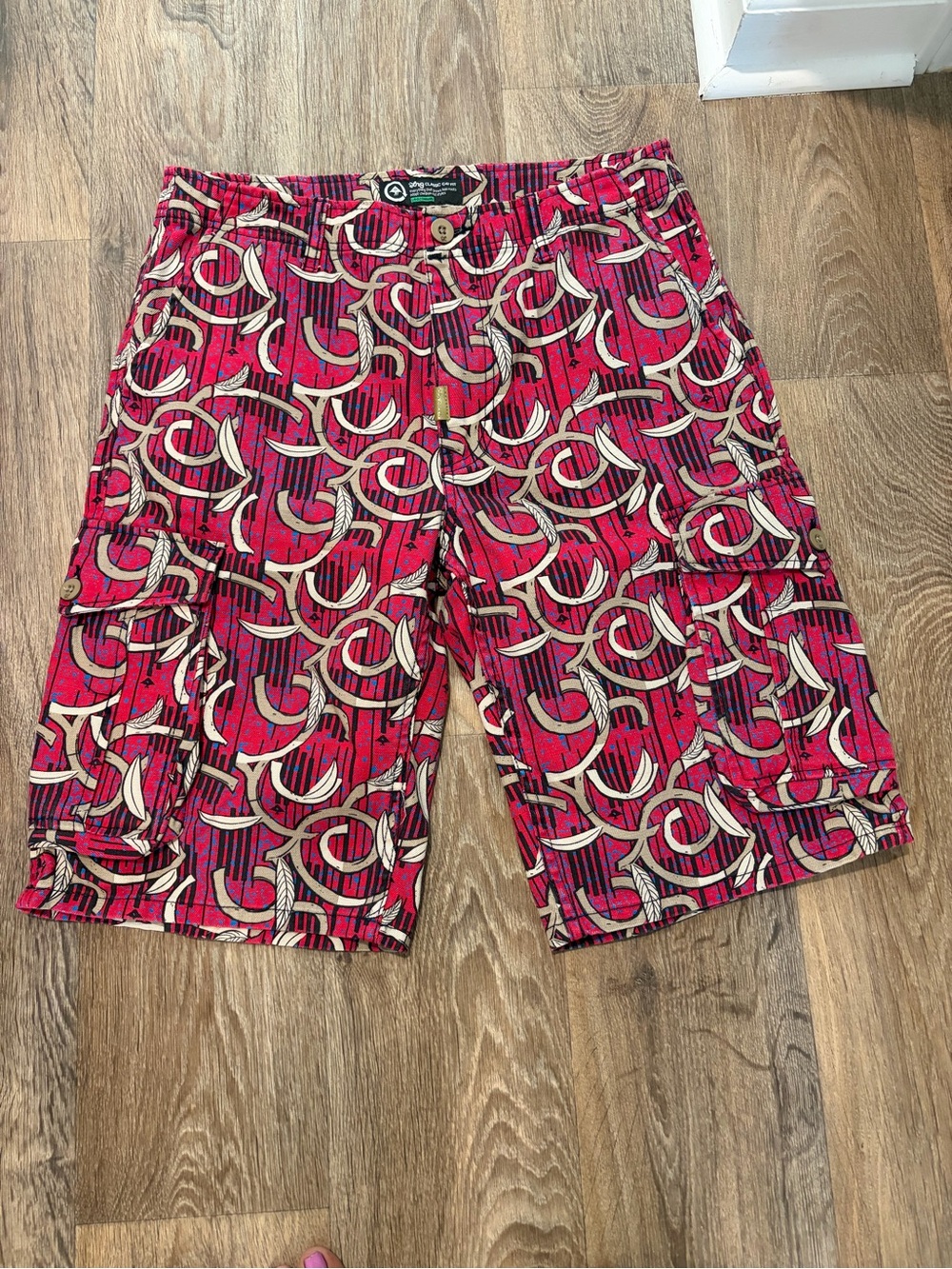 Lrg Pink and Cream Patterned Shorts